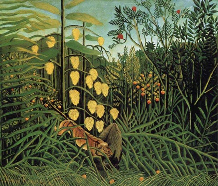 Henri Rousseau Fight Between a Tiger and a Bull France oil painting art